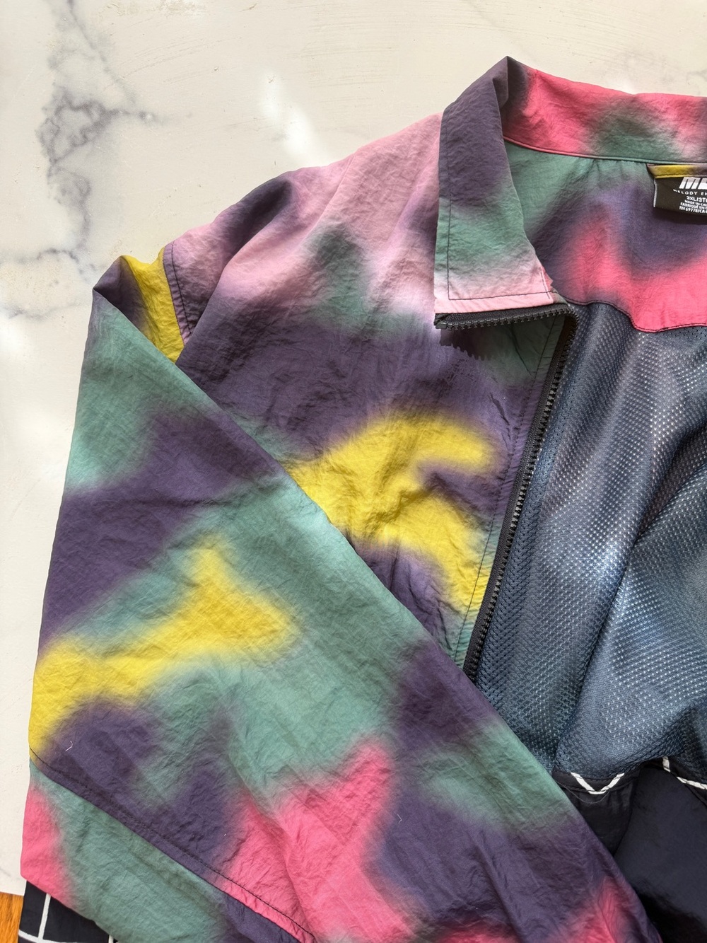 Melody Ehsani Cropped Tie-Dye Zip Jacket - Pink, Green, Yellow, Purple, Black - Picture 3 of 5